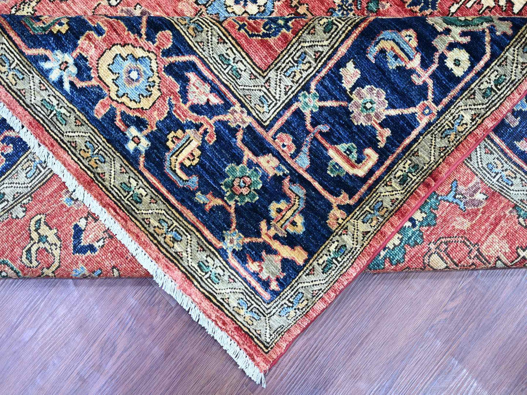 7'11" x 12'1" New Hand Knotted Red Wool Rectangle Oriental Rug - MOA10221131