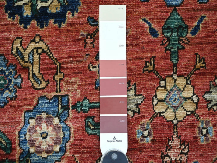 7'11" x 12'1" New Hand Knotted Red Wool Rectangle Oriental Rug - MOA10221131