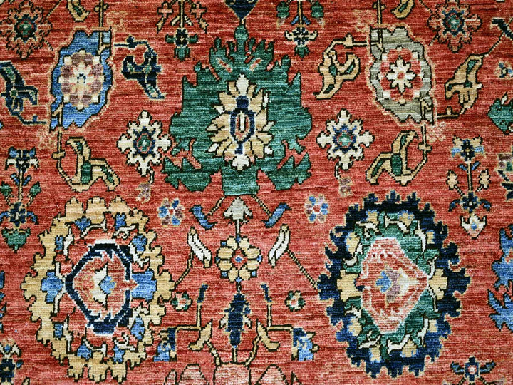 7'11" x 12'1" New Hand Knotted Red Wool Rectangle Oriental Rug - MOA10221131