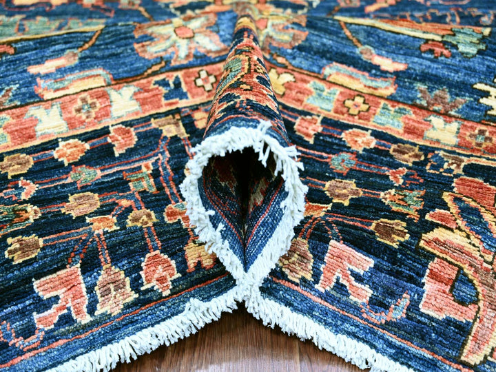 8'2" x 8'2" New Hand Knotted Blue Wool Square Oriental Rug - MOA10221132