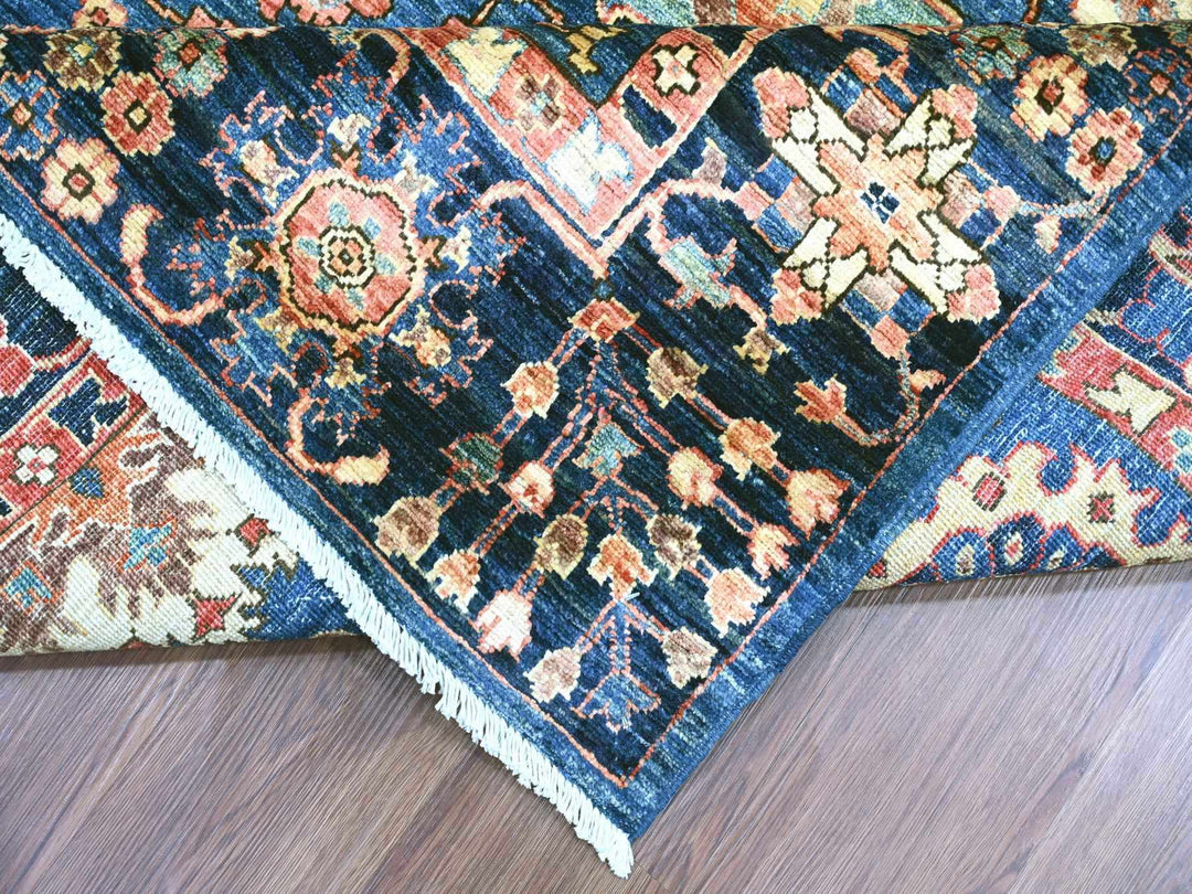 8'2" x 8'2" New Hand Knotted Blue Wool Square Oriental Rug - MOA10221132