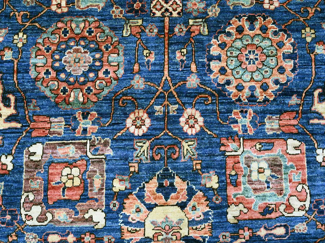 8'2" x 8'2" New Hand Knotted Blue Wool Square Oriental Rug - MOA10221132