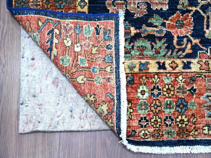 7'11" x 9'11" New Hand Knotted Blue Wool Rectangle Oriental Rug - MOA10221134