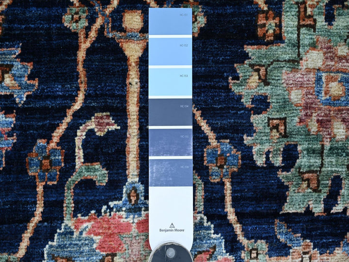 7'11" x 9'11" New Hand Knotted Blue Wool Rectangle Oriental Rug - MOA10221134
