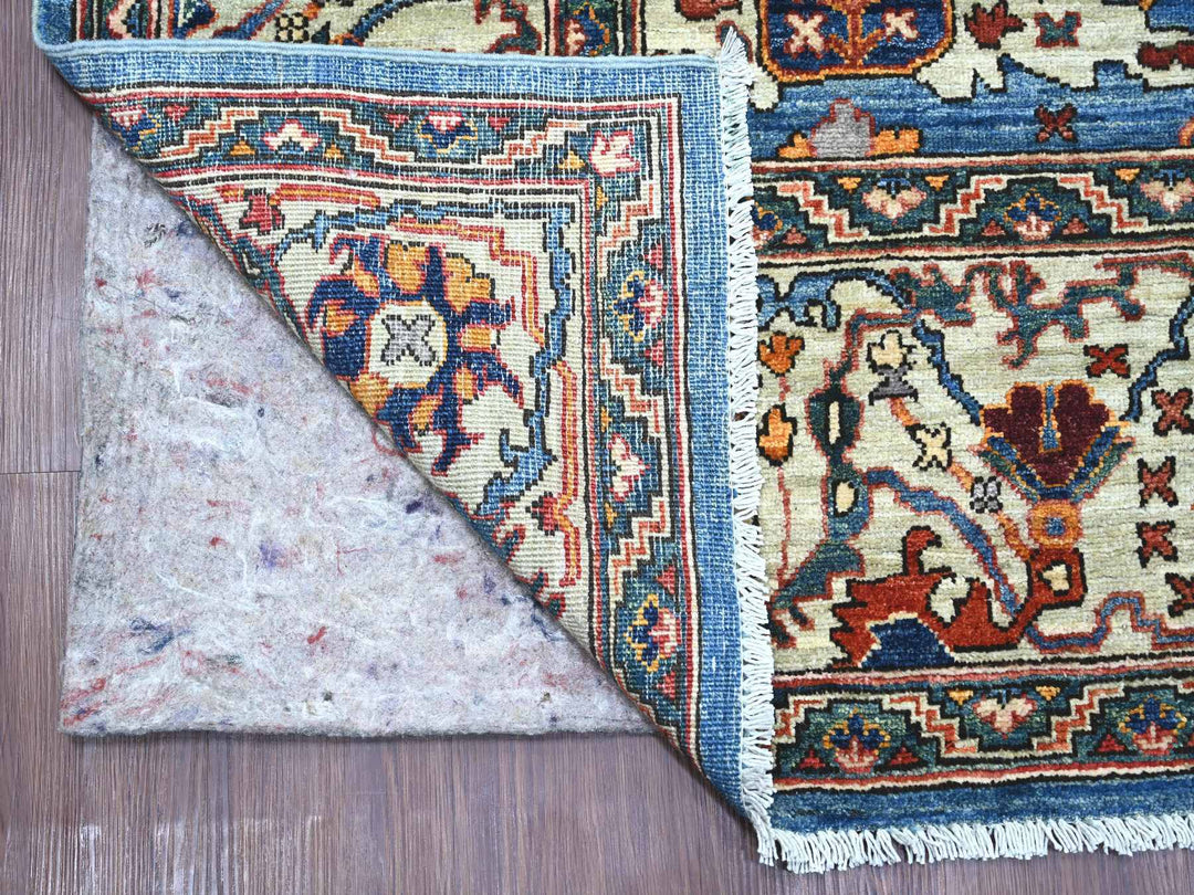 7'11" x 11'8" New Hand Knotted Blue Wool Rectangle Oriental Rug - MOA10221136