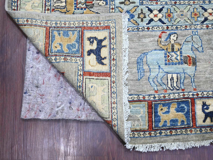 10'0" x 13'7" New Hand Knotted Grey Wool Rectangle Oriental Rug - MOA10221138