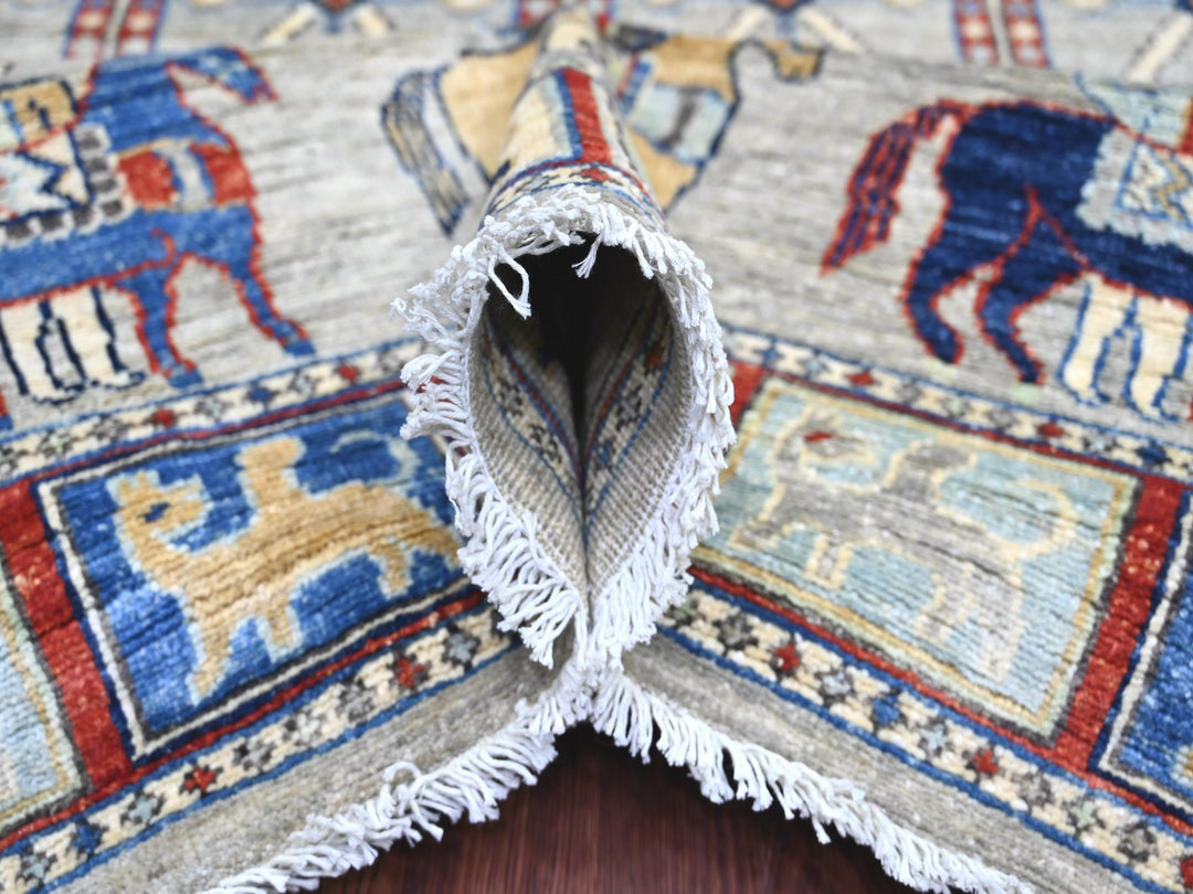 10'0" x 13'7" New Hand Knotted Grey Wool Rectangle Oriental Rug - MOA10221138