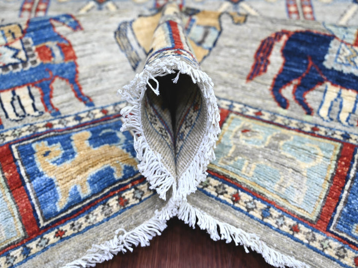 10'0" x 13'7" New Hand Knotted Grey Wool Rectangle Oriental Rug - MOA10221138