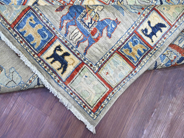 10'0" x 13'7" New Hand Knotted Grey Wool Rectangle Oriental Rug - MOA10221138