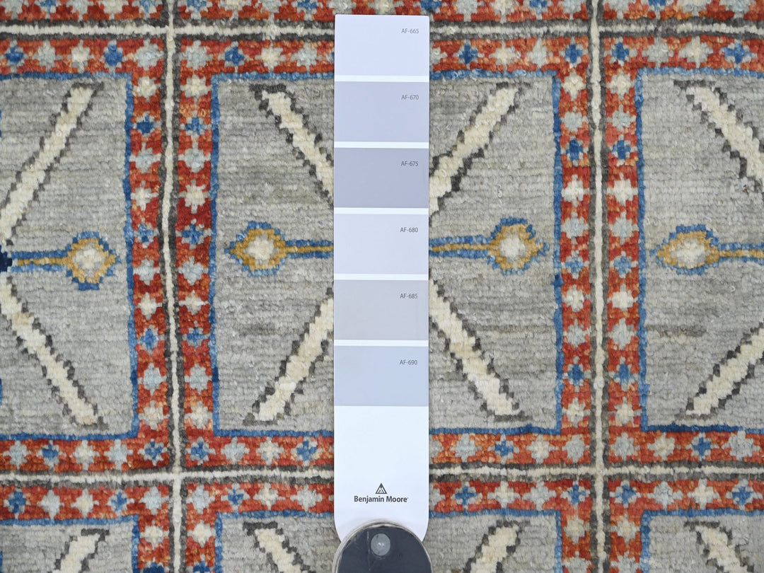 10'0" x 13'7" New Hand Knotted Grey Wool Rectangle Oriental Rug - MOA10221138