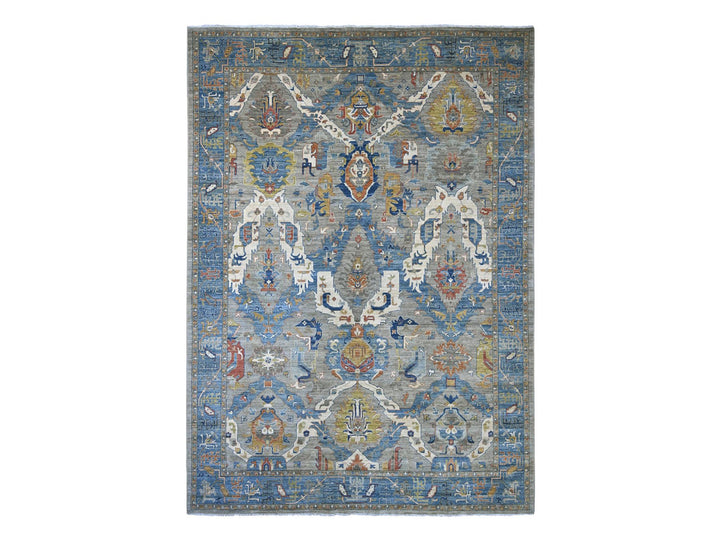 10'0" x 13'10" New Hand Knotted Grey Wool Rectangle Oriental Rug - MOA10221139