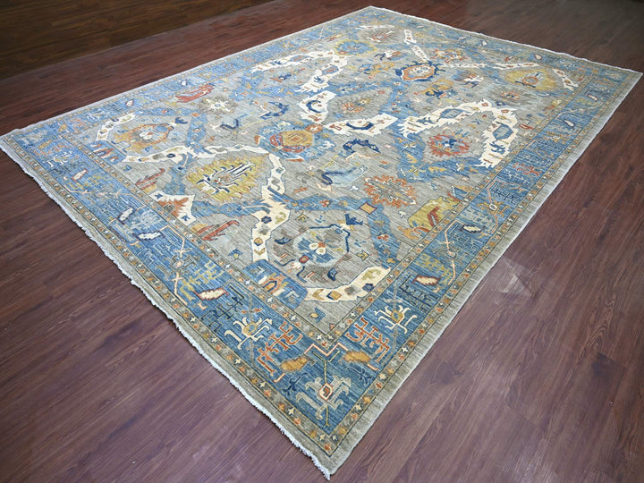 10'0" x 13'10" New Hand Knotted Grey Wool Rectangle Oriental Rug - MOA10221139