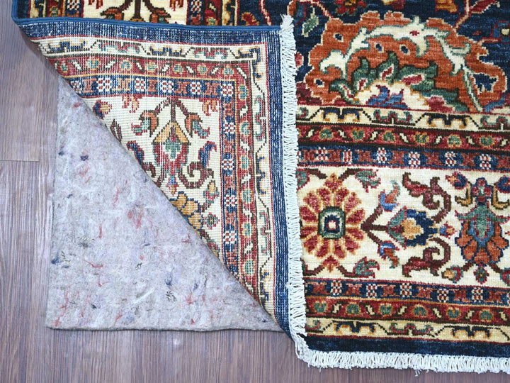 6'2" x 8'9" New Hand Knotted Blue Wool Rectangle Oriental Rug - MOA10221141