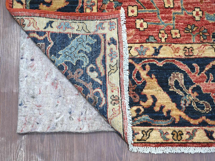 6'1" x 11'7" New Hand Knotted Red Wool Runner Oriental Rug - MOA10221142
