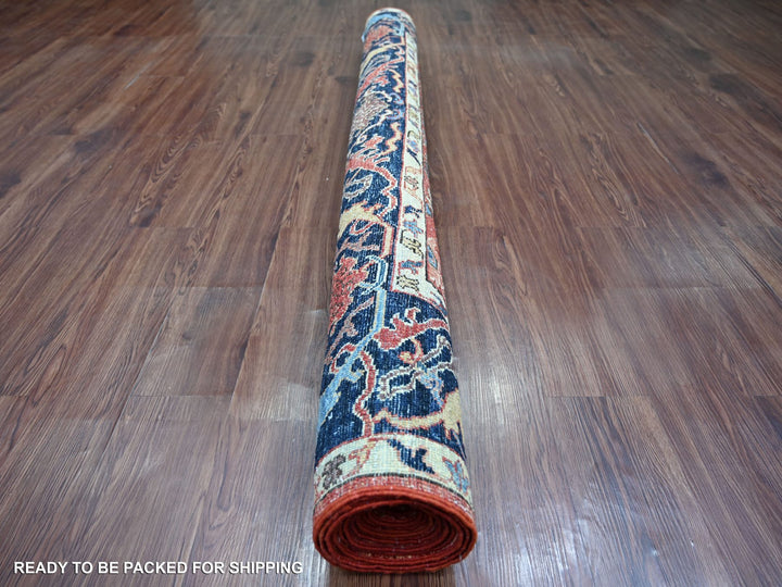 6'1" x 11'7" New Hand Knotted Red Wool Runner Oriental Rug - MOA10221142