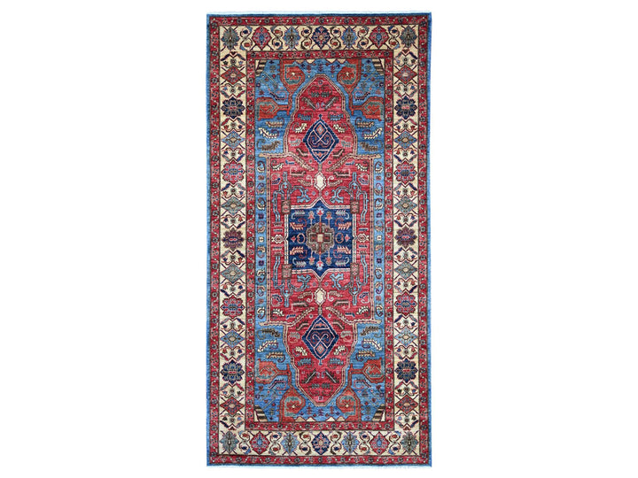 5'10" x 11'9" New Hand Knotted Blue Wool Runner Oriental Rug - MOA10221143