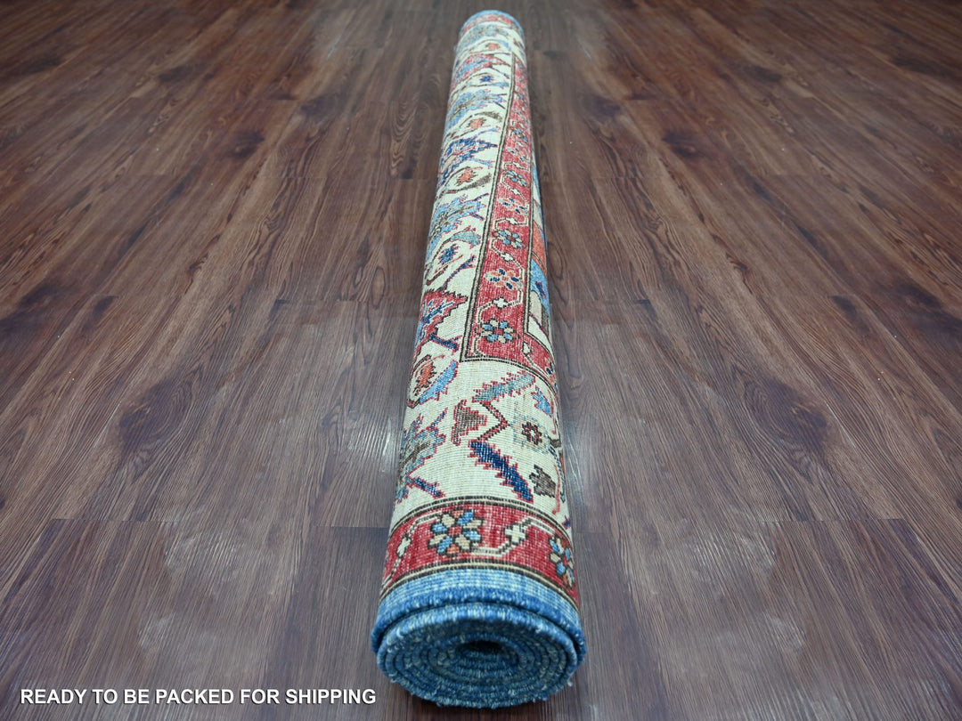 5'10" x 11'9" New Hand Knotted Blue Wool Runner Oriental Rug - MOA10221143