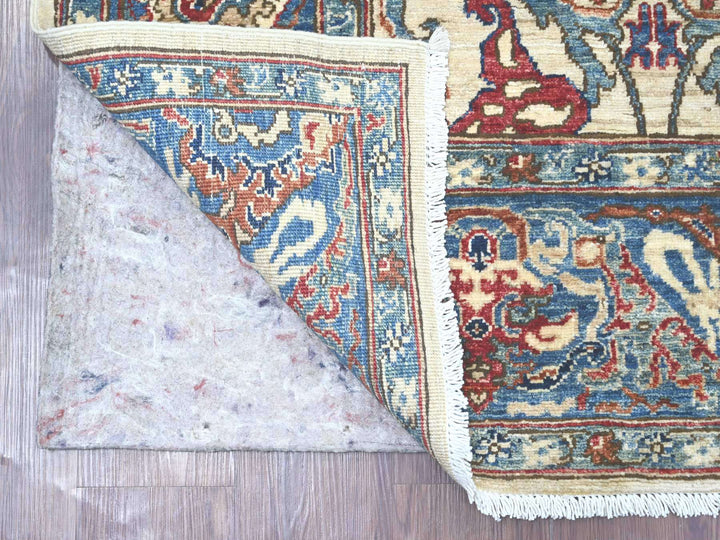 6'0" x 8'10" New Hand Knotted Ivory Wool Rectangle Oriental Rug - MOA10221144