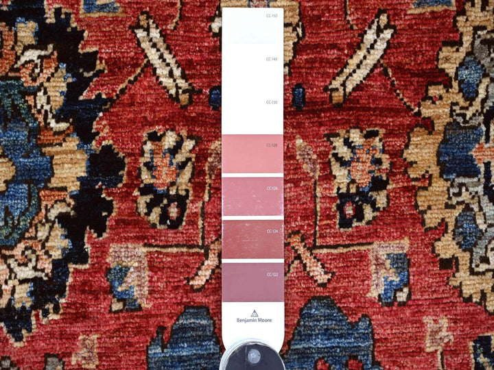 6'0" x 9'0" New Hand Knotted Red Wool Rectangle Oriental Rug - MOA10221146