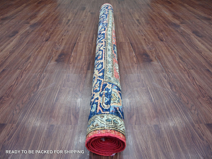 6'0" x 9'0" New Hand Knotted Red Wool Rectangle Oriental Rug - MOA10221146
