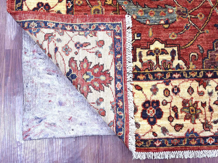5'0" x 8'2" New Hand Knotted Red Wool Rectangle Oriental Rug - MOA10221147