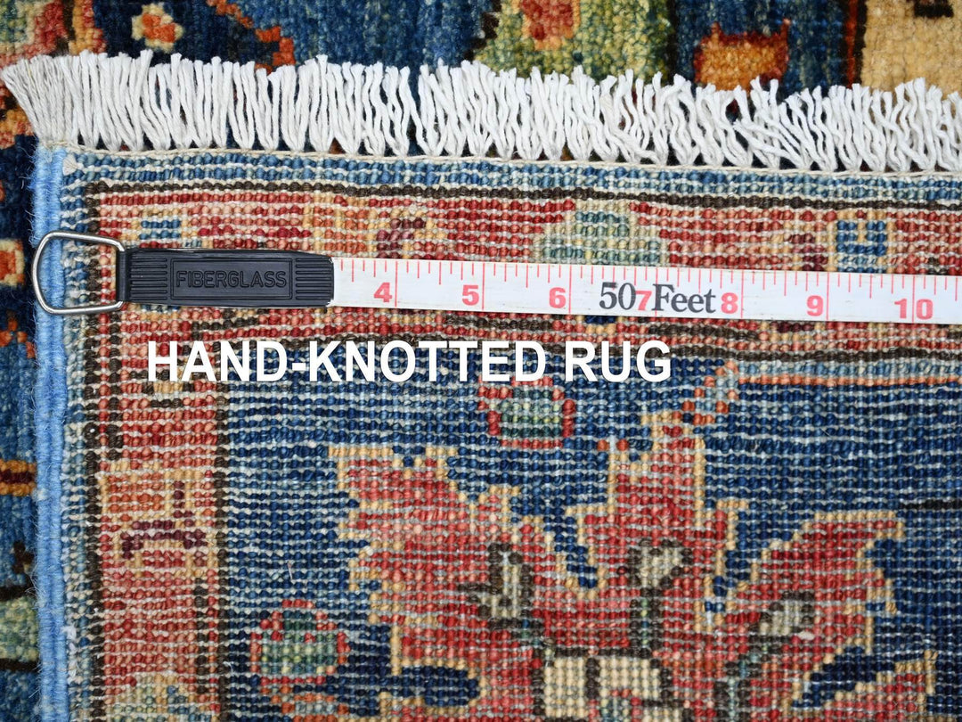 6'4" x 8'8" New Hand Knotted Blue Wool Rectangle Oriental Rug - MOA10221148