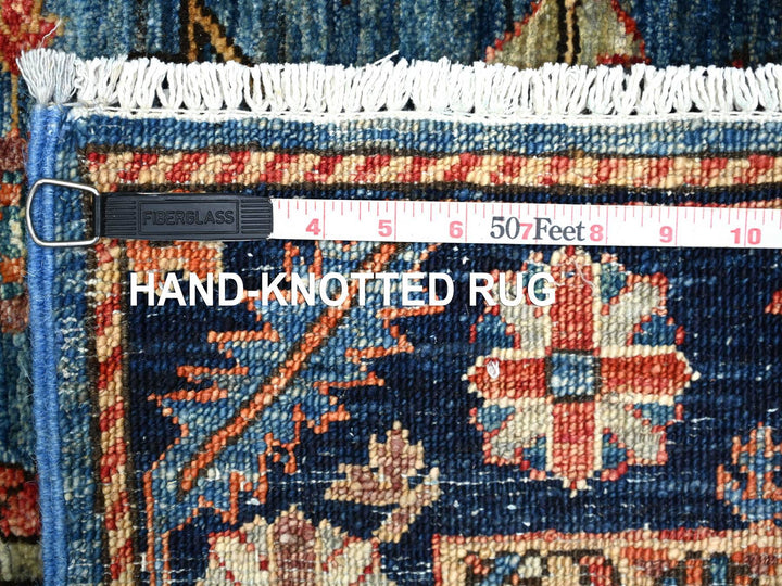 4'4" x 19'0" New Hand Knotted Blue Wool Runner Oriental Rug - MOA10221149