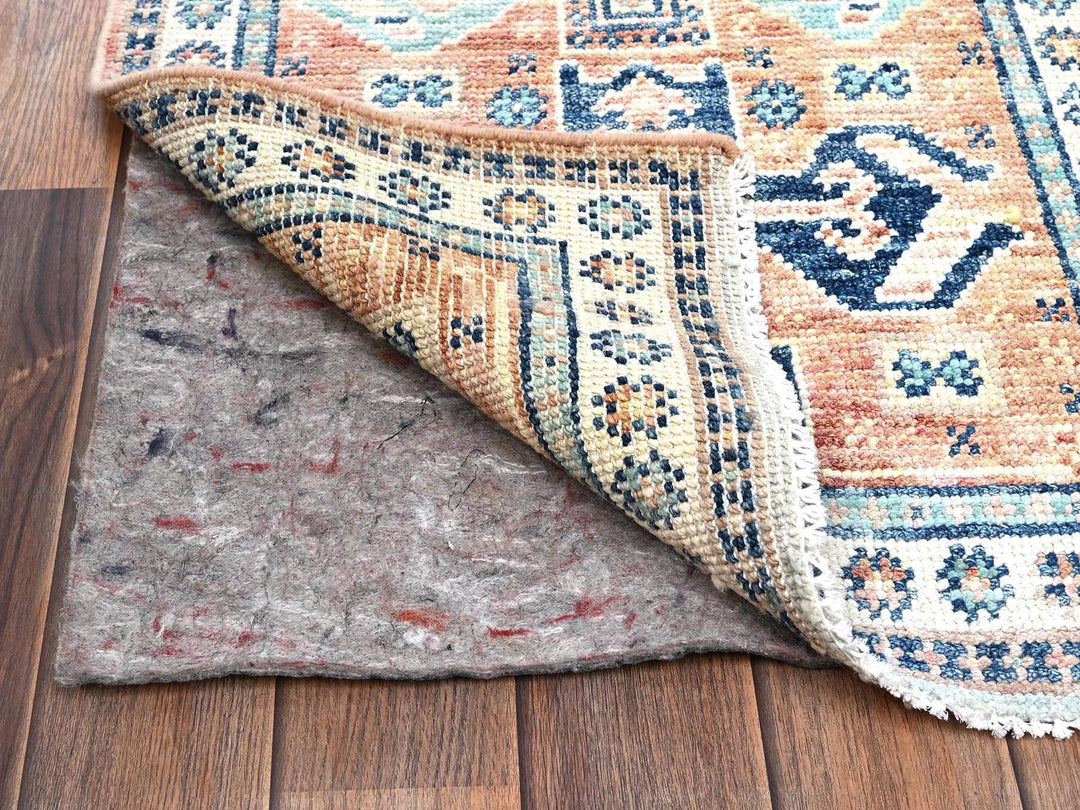 1'11" x 3'0" New Hand Knotted Orange Wool Rectangle Oriental Rug - MOA1022114