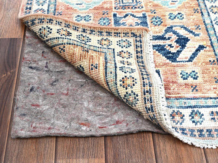 1'11" x 3'0" New Hand Knotted Orange Wool Rectangle Oriental Rug - MOA1022114
