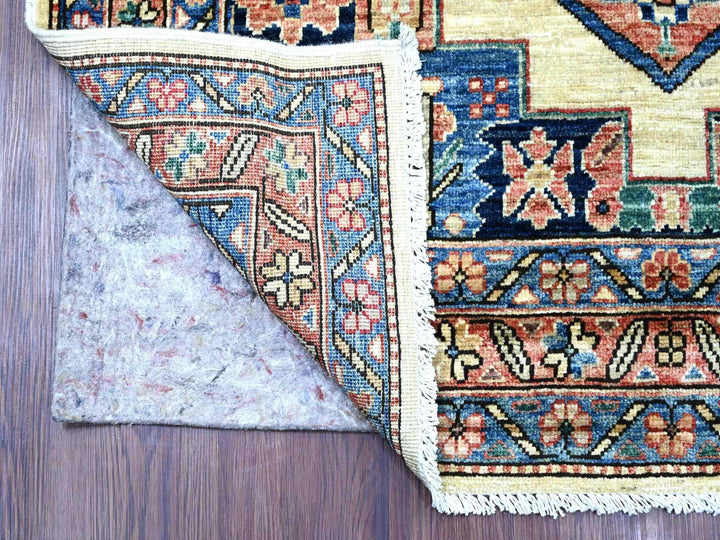 3'11" x 9'10" New Hand Knotted Ivory Wool Runner Oriental Rug - MOA10221152