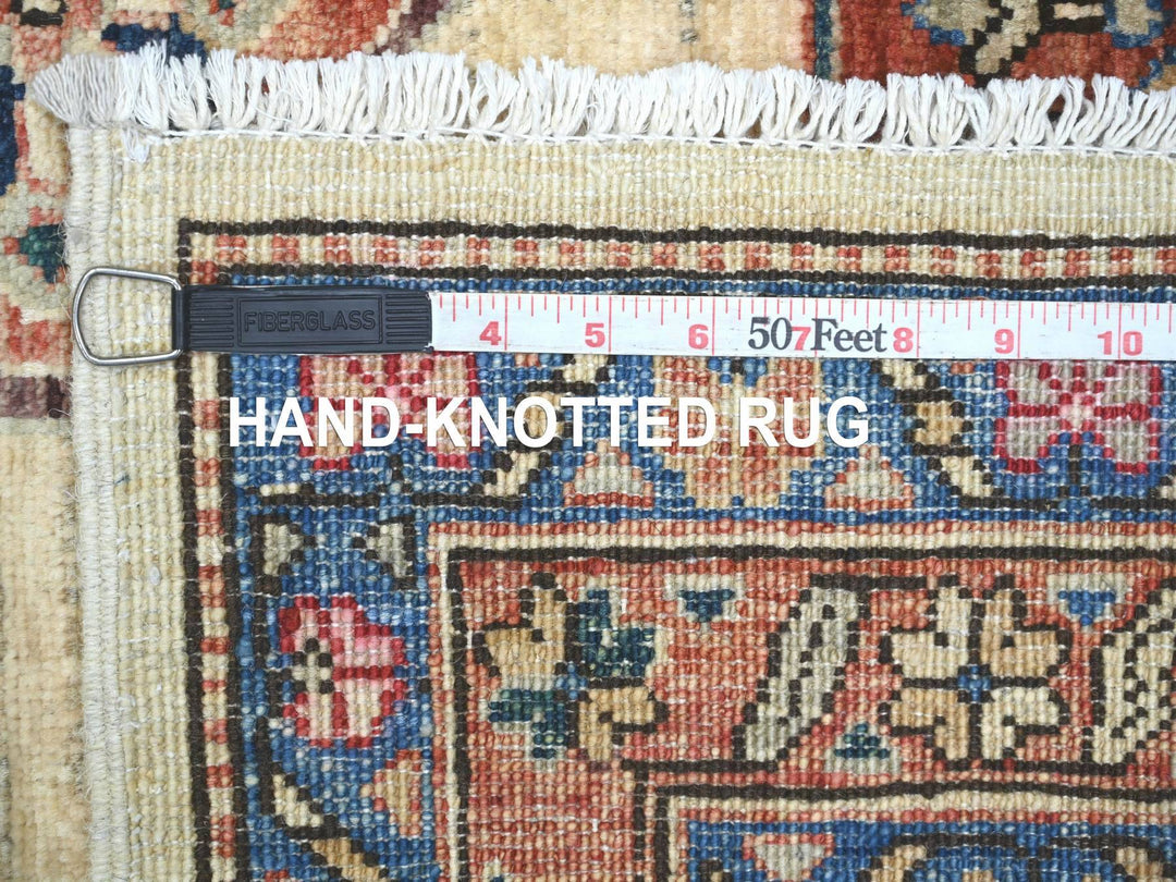 3'11" x 9'10" New Hand Knotted Ivory Wool Runner Oriental Rug - MOA10221152