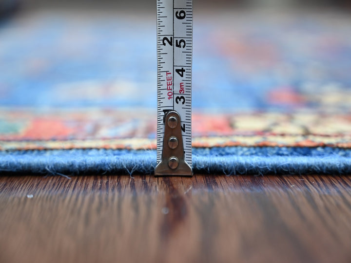 4'0" x 10'0" New Hand Knotted Blue Wool Runner Oriental Rug - MOA10221153