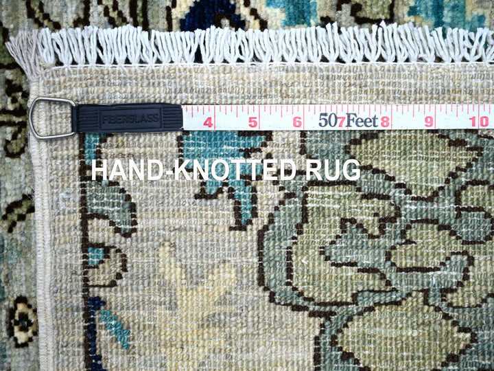 2'6" x 14'2" New Hand Knotted Grey Wool Runner Oriental Rug - MOA10221154