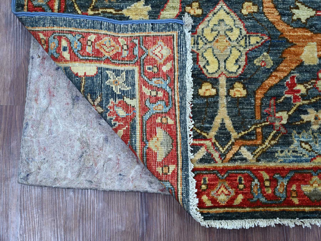2'11" x 6'0" New Hand Knotted Blue Wool Runner Oriental Rug - MOA10221156
