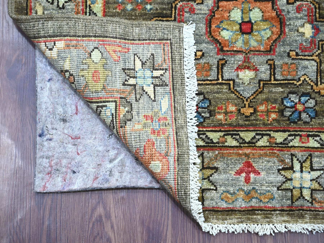 2'8" x 15'3" New Hand Knotted Brown Wool Runner Oriental Rug - MOA10221157