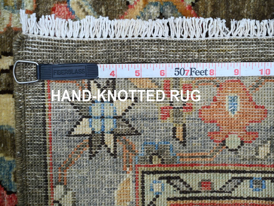 2'8" x 15'3" New Hand Knotted Brown Wool Runner Oriental Rug - MOA10221157