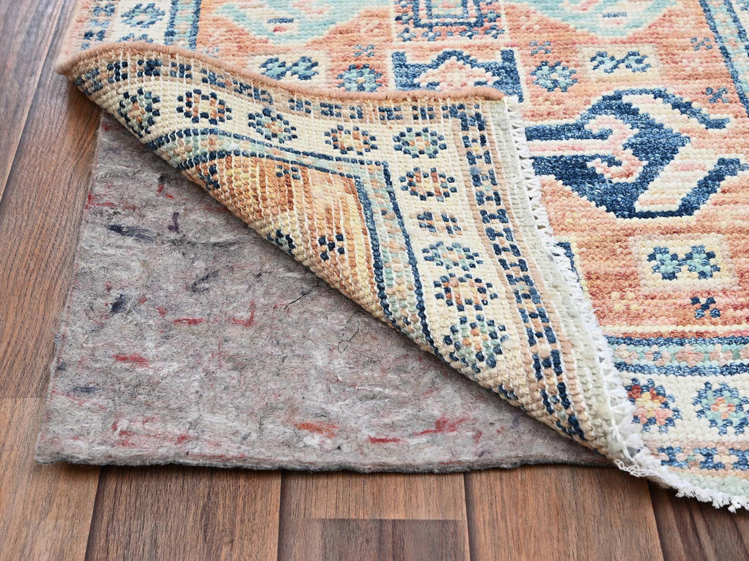 1'11" x 3'1" New Hand Knotted Orange Wool Rectangle Oriental Rug - MOA1022115