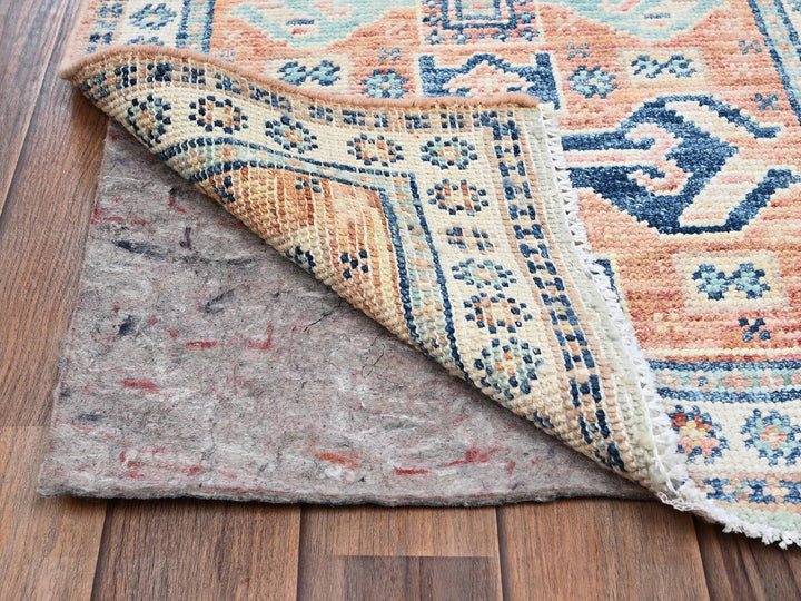 1'11" x 3'1" New Hand Knotted Orange Wool Rectangle Oriental Rug - MOA1022115