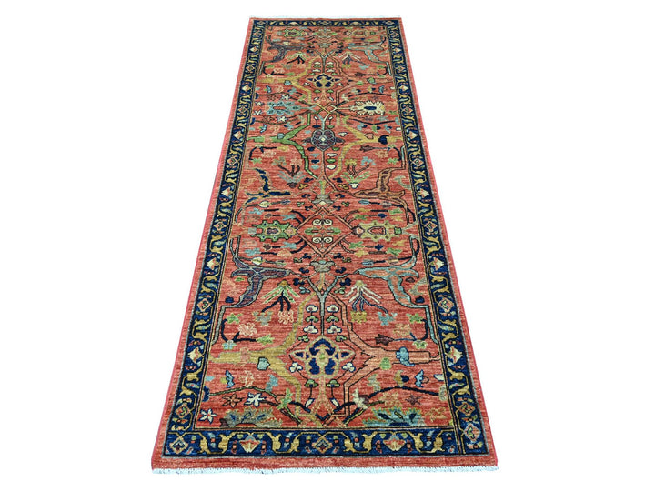 2'11" x 8'0" New Hand Knotted Red Wool Runner Oriental Rug - MOA10221160