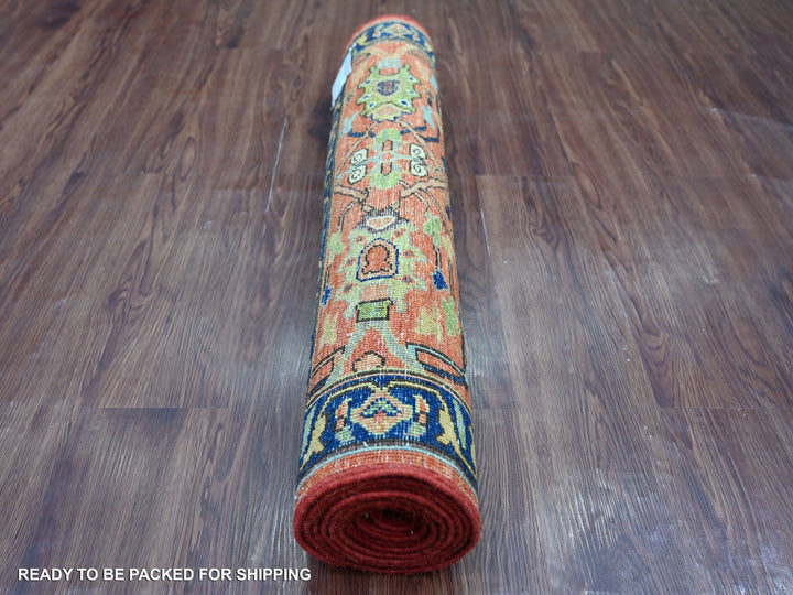 2'11" x 8'0" New Hand Knotted Red Wool Runner Oriental Rug - MOA10221160