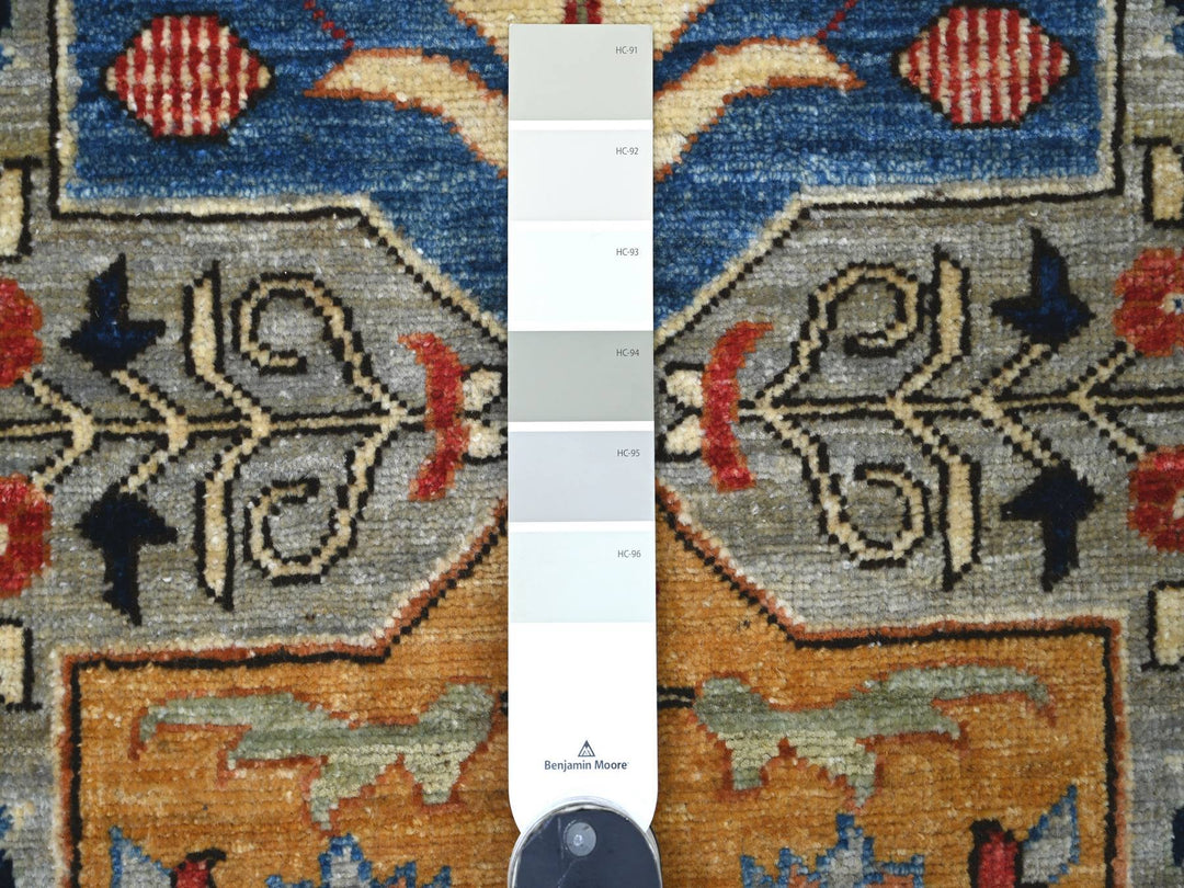 2'6" x 11'8" New Hand Knotted Grey Wool Runner Oriental Rug - MOA10221161