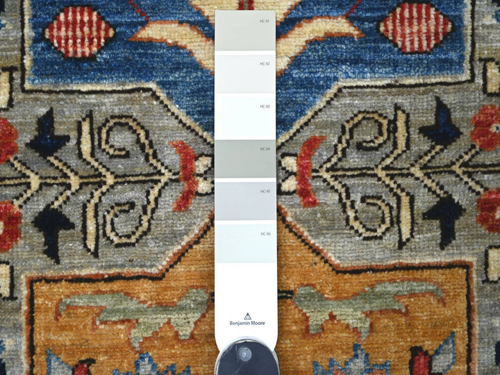 2'6" x 11'8" New Hand Knotted Grey Wool Runner Oriental Rug - MOA10221161