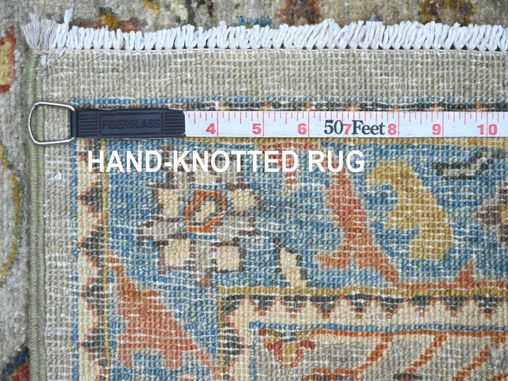 2'5" x 9'1" New Hand Knotted Grey Wool Runner Oriental Rug - MOA10221164