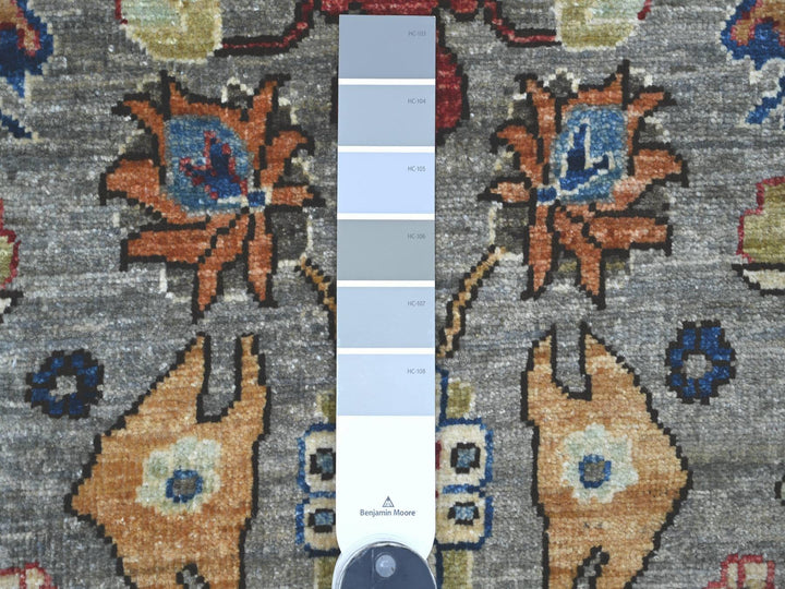 3'0" x 19'9" New Hand Knotted Grey Wool Runner Oriental Rug - MOA10221166
