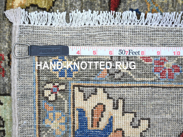 3'0" x 19'9" New Hand Knotted Grey Wool Runner Oriental Rug - MOA10221166