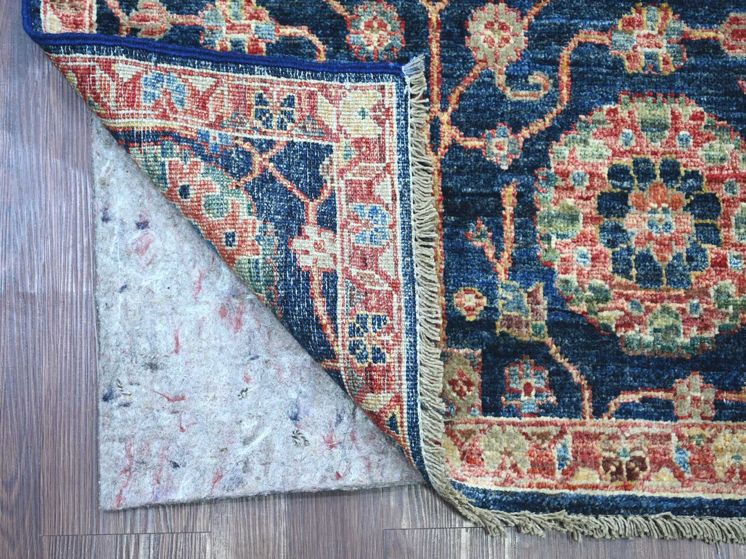 2'6" x 21'8" New Hand Knotted Blue Wool Runner Oriental Rug - MOA10221169