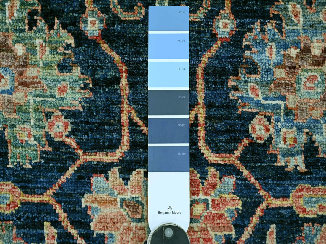 2'6" x 21'8" New Hand Knotted Blue Wool Runner Oriental Rug - MOA10221169