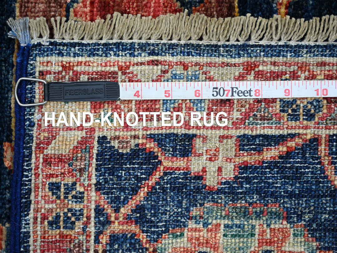 2'6" x 21'8" New Hand Knotted Blue Wool Runner Oriental Rug - MOA10221169