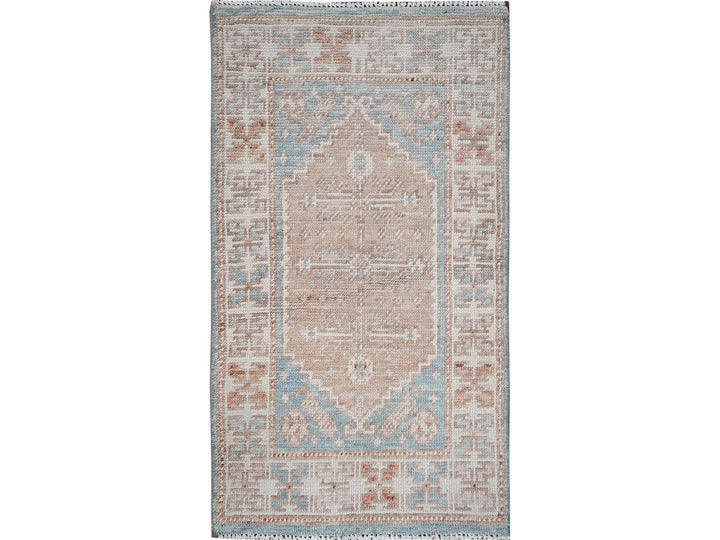 1'9" x 3'1" New Hand Knotted Pink Wool Rectangle Oriental Rug - MOA1022116
