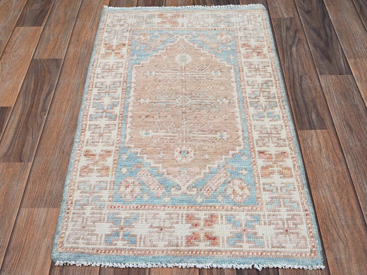 1'9" x 3'1" New Hand Knotted Pink Wool Rectangle Oriental Rug - MOA1022116